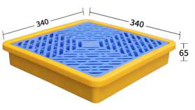 Поддон настольный лабораторный 340*340*65мм. HealthRun SCP-S3-4