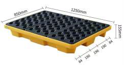 Поддон пластиковый на 2 бочки 1250x850x155мм. HealthRun SCP-B9-45