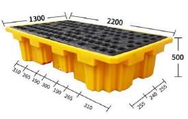 Поддон пластиковый на 2 еврокуба 2200x1300x500 мм. HealthRun SCP-D7-1100